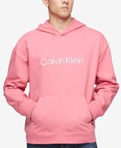 MSRP $90 Calvin Klein Men&#39;s Relaxed Fit Standard Logo Hoodie Pink Size XL - £19.54 GBP