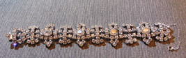 KRAMER of NY Vintage Prong Set Clear Rhinestone Bracelet w/Safety Chain EUVC - £62.50 GBP