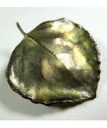 Vintage Aspen Poplar Dipped Cast Leaf Pin Lapel Colorado Silver Bronze Gold - $14.80