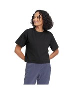 Women&#39;s Supima Cotton Short Sleeve Crop Top Gym - All in Motion Black Sz... - £6.88 GBP