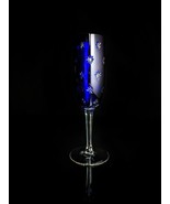 Faberge Galaxie Cobalt Blue Crystal Flute Glass  Measure 8.5&quot; Tall - £216.32 GBP