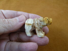 (y-bea-16) baby white Bear wild cub carving gemstone SOAPSTONE PERU I lo... - $162.15 MXN
