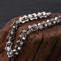 Men&#39;s Vintage Bearing Chain Solid 925 Sterling Silver Punk Hip Hop Bracelet - £580.69 GBP