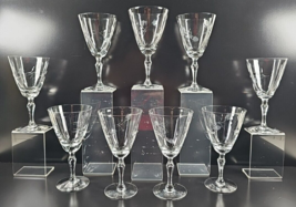9 Fostoria Sweetheart Rose Water Goblets Set Vintage Clear Floral Etched... - $145.40