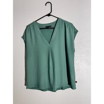 Banana Republic Green V-Neck Cap Sleeve Blouse Size M - $17.82