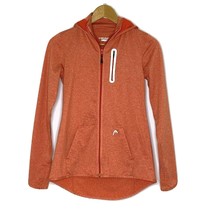 HEAD Women&#39;s size XS Zip Front Hoodie Hooded Long Sleeved Top Orange - $22.49