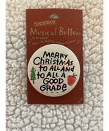 Vintage Hallmark Shoebox Christmas Teacher Musical Button Pin  Needs Bat... - $19.64 CAD
