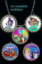 muppet babies kermit piggy + bottlecap favors necklaces necklace lot of ... - $12.66 CAD