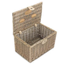 Medium Antique Wash Finish Chest Picnic Basket - £35.17 GBP