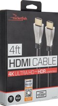 Rocketfish- 4&#39; 4K Ultra HD In-Wall HDMI Cable - Black - £12.54 GBP
