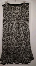 Ralph Lauren Black/gray Floral Maxi Skirt Sz.10 Pin Pleat Prairie Cottage - £21.78 GBP