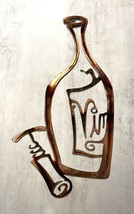 Vino Wine Bottle - Metal Wall Art - Copper - £22.08 GBP