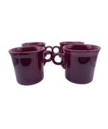 Fiesta Mugs Set Lot 4 Cinnabar Burgundy Red Homer Laughlin Rare Retired - $1,226.81 MXN