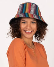NWT Reversible Canvas Bucket Hat-Rainbow/Black - £19.18 GBP