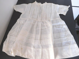 Antique Girls or Baby Doll Dress w/ Pin Tucks &amp; Lace for Large Size Girl... - £47.15 GBP