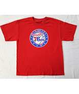 NBA Philadelphia 76ers Throwback Retro Logo Red T-Shirt Youth Size L (12... - $14.84