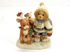 Cherished Teddies Figurine, &quot;Nils&quot; Bear &amp; Reindeer, Vintage 1994, Enesco #617245 - £19.22 GBP