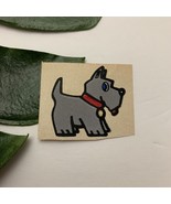 Vintage Personal Expressions Scottie Dog Fuzzy Flocked Sticker Gray Puppy - $225.61 MXN