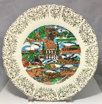vintage state of New Mexico souvenir Porcelain plate with gold decorated... - £4.25 GBP