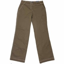 New Izod Jeans Pants Brown Size 2 Chino Flat Front Womens 30X32 Pockets ... - $19.79