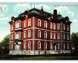 High School Building Paola Kansas KS Fancy Cancel DB Postcard V12 - £2.10 GBP