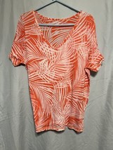 Lane Bryant Woman’s Top Orange And White Island Style Design Size 18/20 - $14.85