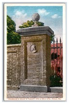 Franklin Grave and Tablet Philadelphia Philadelphia PA UNP WB Postcard N20 - £2.28 GBP