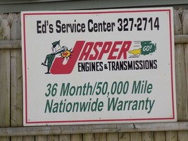 Vintage Jasper Engines &amp; Transmissions Ed’s Service Center Plastic Sign - $2,860.30 MXN