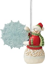 Enesco Jim Shore Heartwood 10th Annual Legend Snowman Holding Snowflake Ornament - £22.86 GBP