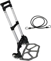 Folding Hand Truck Aluminium Luggage Trolley Cart Dolly With Black Bunge... - £51.59 GBP