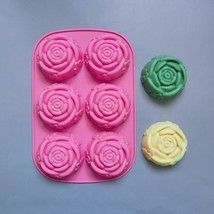 Rose Flower Chrysanthemum Silicone Baking Pan Cake Mousse Soap Chocolate... - £7.10 GBP