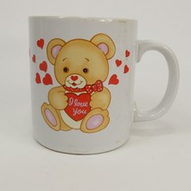 &quot;I Love You&quot; Coffee Cup -  Cute Bear With Bow Tie and Red Hearts Enesco -  UOKFF - £3.93 GBP
