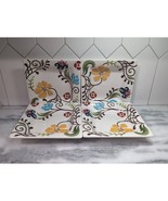 Vida Eva Mendes Jardine Salad Plates, Set Of 4, 8&#39;&#39; Square, Floral Table... - $81.46 CAD