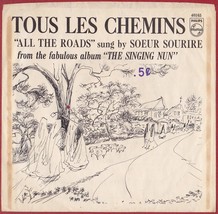 Soeur Sourire &quot;Singing Nun&quot; 45 RPM Picture Sleeve Only - Tous Les Chemins - £9.63 GBP