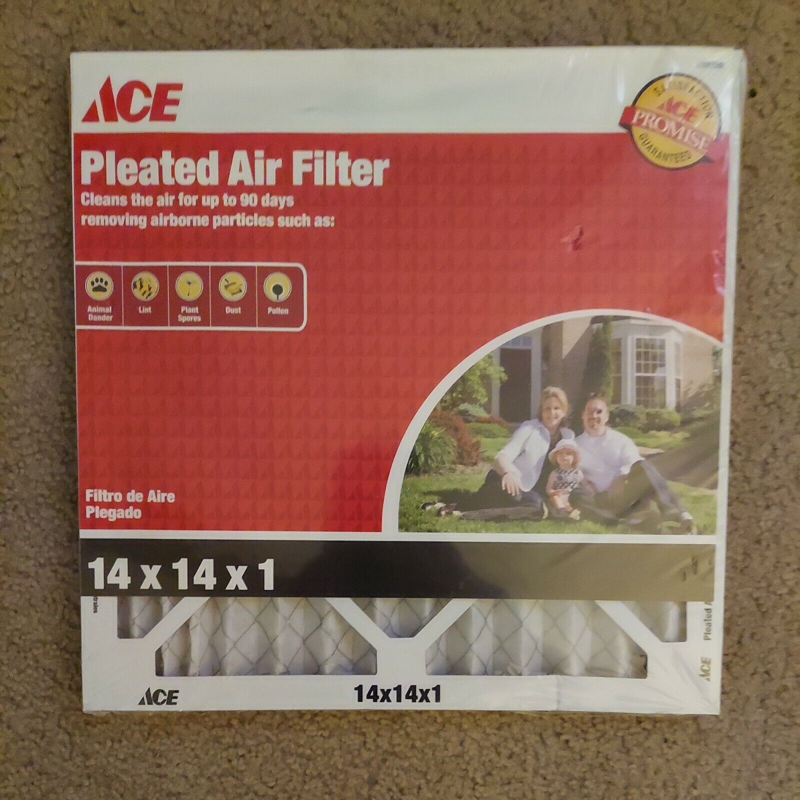 Ace Pleated Air Filter 14×14×1 - $4.50