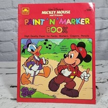 Vtg 1986 Mickey Mouse &amp; Friends Paint &#39;N&#39; Marker Coloring Book Disney Un... - £7.80 GBP