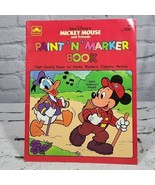 Vtg 1986 Mickey Mouse &amp; Friends Paint &#39;N&#39; Marker Coloring Book Disney Un... - £7.76 GBP