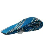 Madison Mens Neck Tie Turquoise Striped Tie - £8.07 GBP