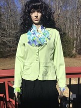 LADIES JUNIORS AMBITION LIGHT GREEN STRETCH COTTON FITTED JACKET SIZE ME... - $14.85