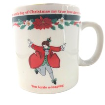Tienshan Deck The Halls 10th Day Of Christmas Coffee Mug Lords a Leaping... - £8.48 GBP