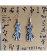 Earthlings by sculptor Ernest Shaw sterling silver hand crafted Earrings - £67.26 GBP