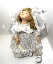 Seymour Mann Lets Pretend Kissing Child Dressed as Bride Doll 17in porcelain - £25.83 GBP