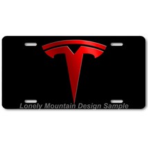 Tesla Inspired Art Red on Black FLAT Aluminum Novelty Auto License Tag Plate - £14.36 GBP