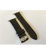 For  Apple Watch 42 44 45mm Shiny Black Strap PU 22mm Watch Band - £25.16 GBP