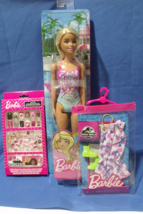 Mattel Barbie Doll Dress Boots &amp; Necklace &amp; 12 pc Press on Nails New - $29.95