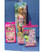 Mattel Barbie Doll Dress Boots &amp; Necklace &amp; 12 pc Press on Nails New - £23.66 GBP