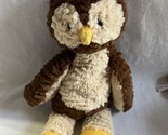 Mary Meyer Brown Tan Plush Owl Yellow Feet Beak Stuffed Animal Floppy So... - £22.09 GBP