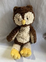 Mary Meyer Brown Tan Plush Owl Yellow Feet Beak Stuffed Animal Floppy Soft Lovey - £21.86 GBP