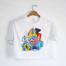 Vintage Windsurfing Crop Top T Shirt Large - £21.57 GBP
