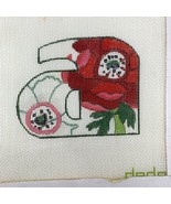 Dede&#39;s Needleworks Monogram Letter A Needlepoint Canvas Red Flower 18 Co... - £26.90 GBP